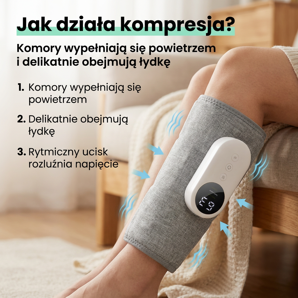 Reluvo Calf Flow™ — masażer łydek terapeutyczny 3w1